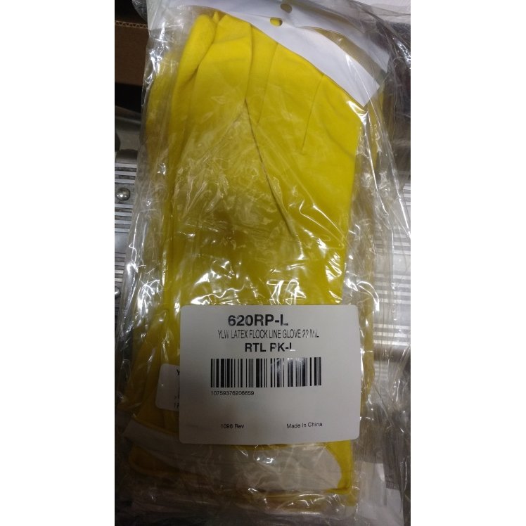 GLOVE, LATEX LG FLOCK LINED