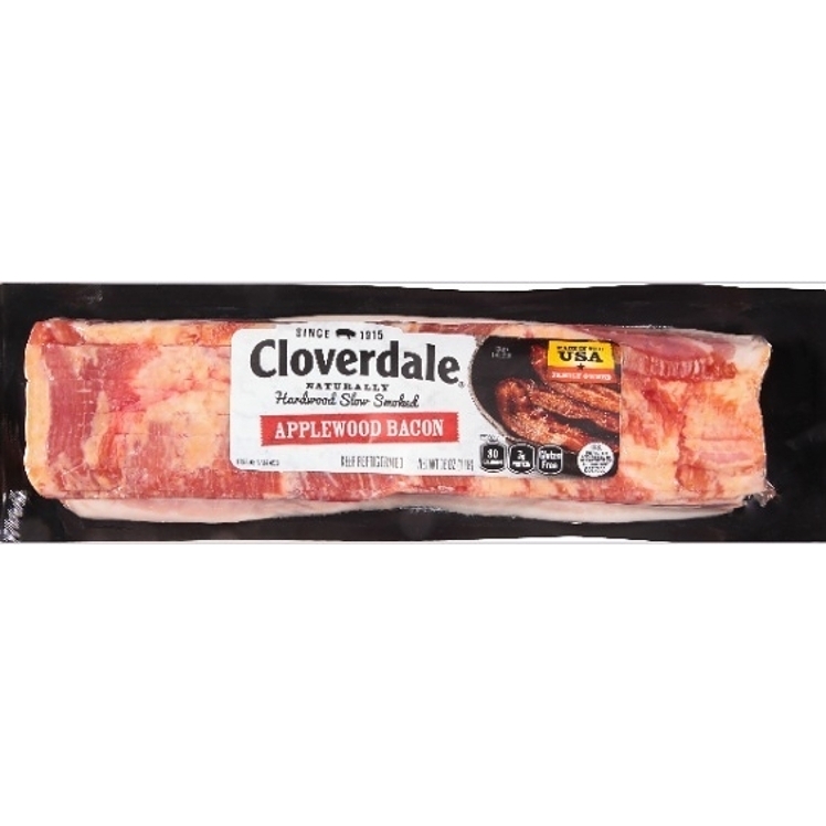 Cloverdale Applewood Sliced Bacon 12-16 CT