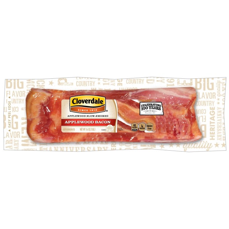 Cloverdale Applewood Sliced Bacon 12-16 CT