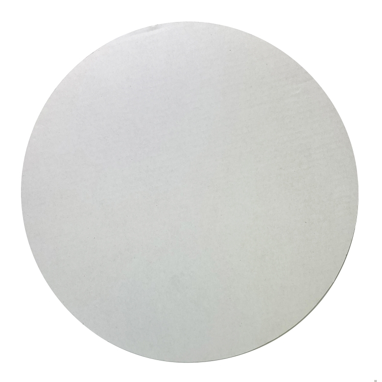 MONOGRAM CIRCLE PIZZA 10 INCH CORRUGATED WHITE