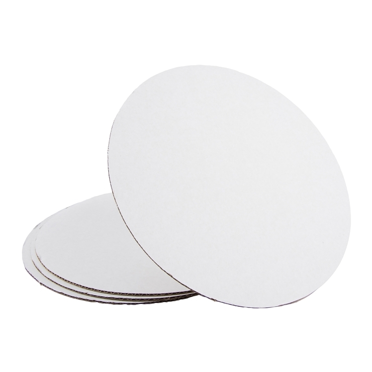 MONOGRAM CIRCLE PIZZA 10 INCH CORRUGATED WHITE