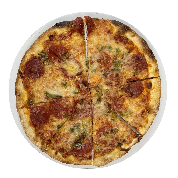 MONOGRAM CIRCLE, PIZZA 12 INCH CORRUGATED WHITE