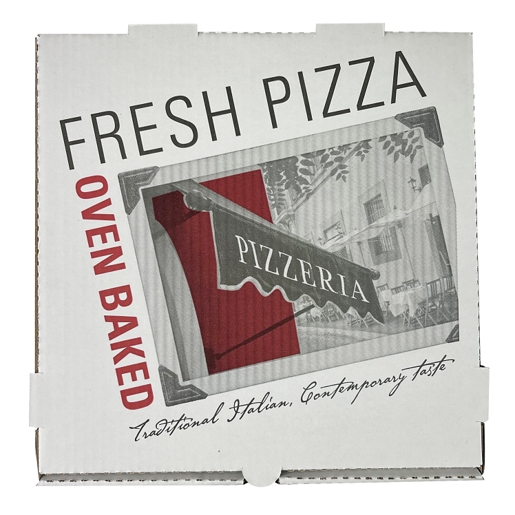 MONOGRAM BOX, PIZZA 12 B FLUTE WITH KRAFT CAFITLN