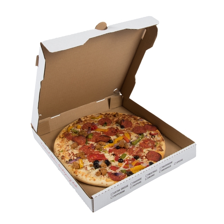 MONOGRAM BOX, PIZZA 12 B FLUTE WITH KRAFT CAFITLN