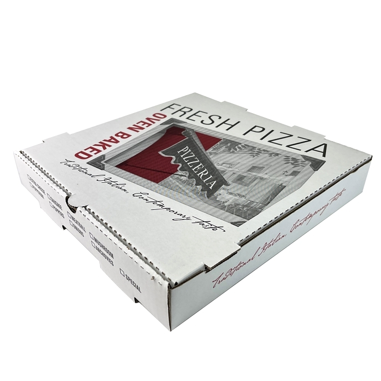 MONOGRAM BOX, PIZZA 12 B FLUTE WITH KRAFT CAFITLN