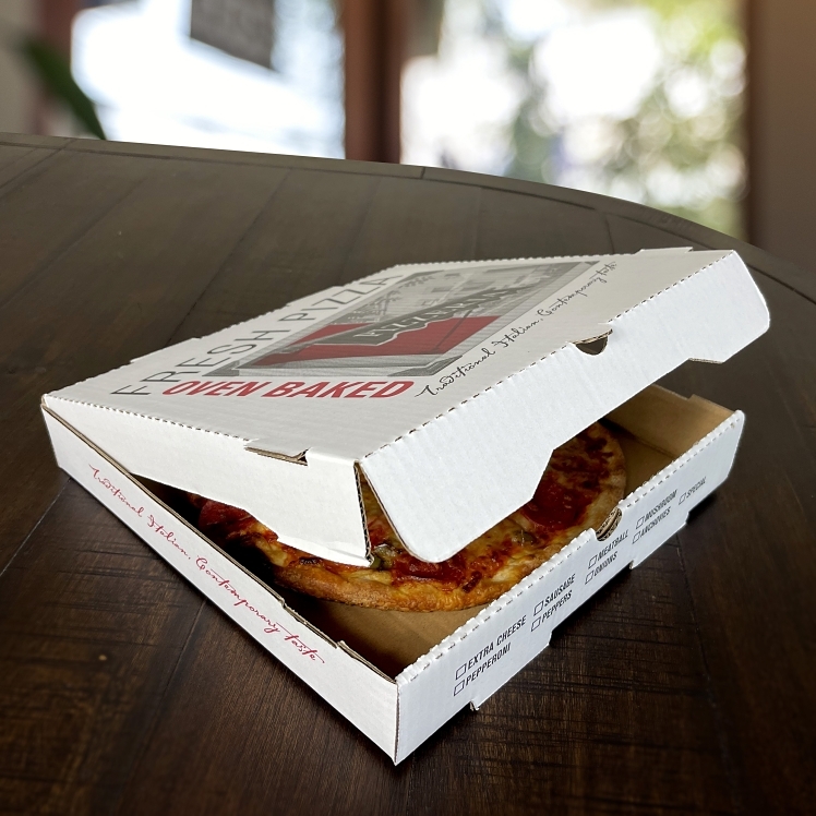 MONOGRAM BOX, PIZZA 12 B FLUTE WITH KRAFT CAFITLN