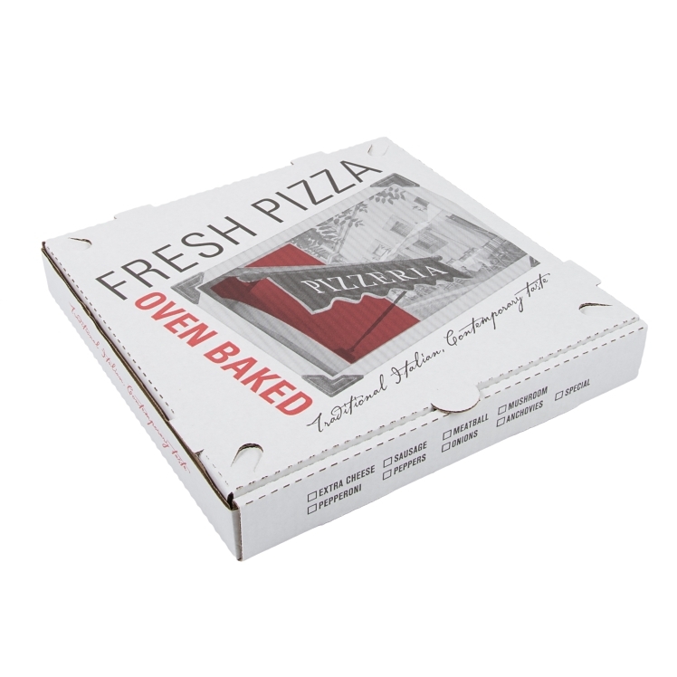 MONOGRAM BOX, PIZZA 12 B FLUTE WITH KRAFT CAFITLN