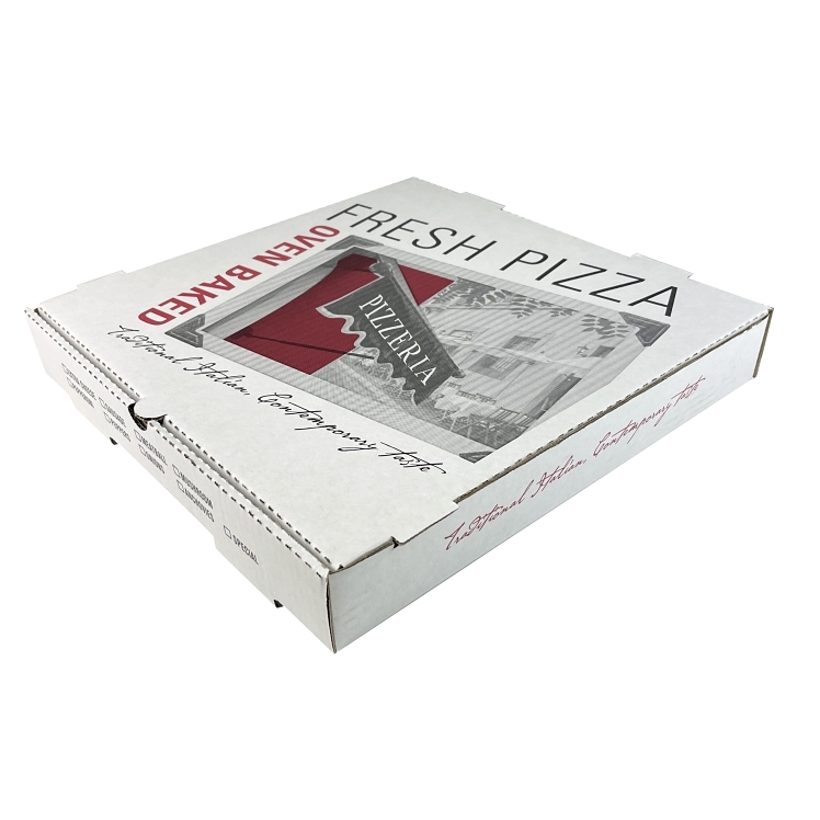 MONOGRAM14 PIZZA BOX B FLUTE WHITE/KRAFT CAFE ITALIANO STOCK PRINT