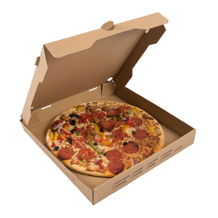 MONOGRAM BOX PIZZA 12 E-FLUTE KRAFT COATED KRAFT