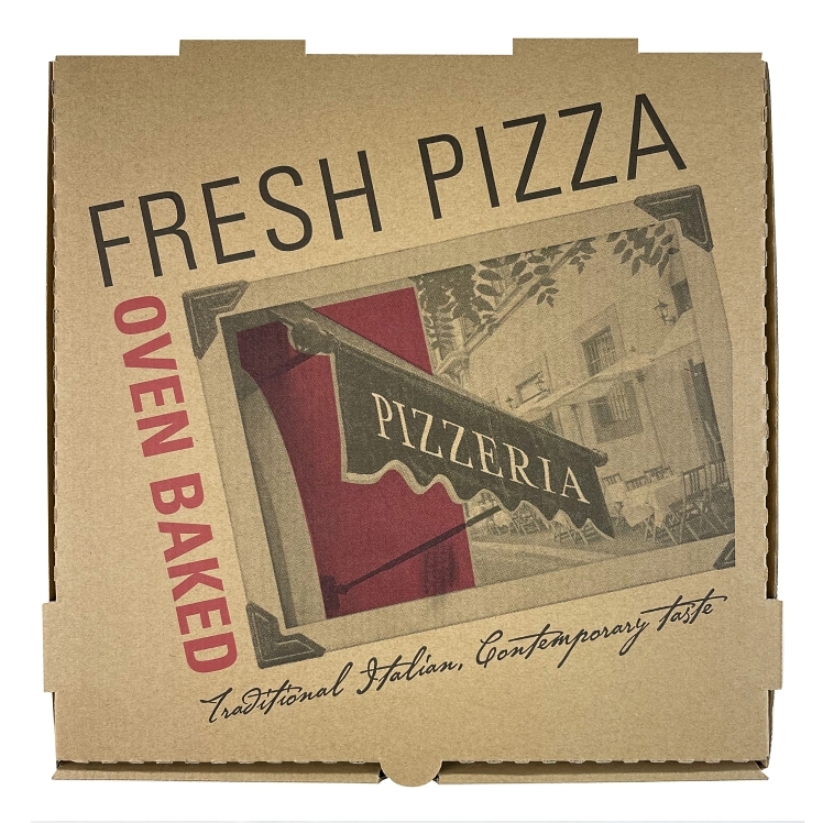 MONOGRAM BOX PIZZA 12 E-FLUTE KRAFT COATED KRAFT