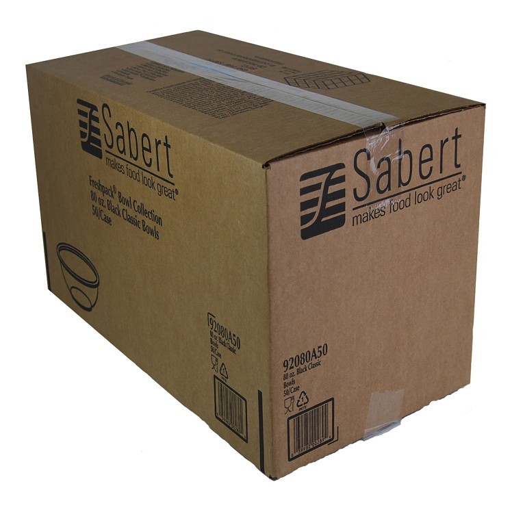 SABERT BLACK 80OZ ROUND BOWL