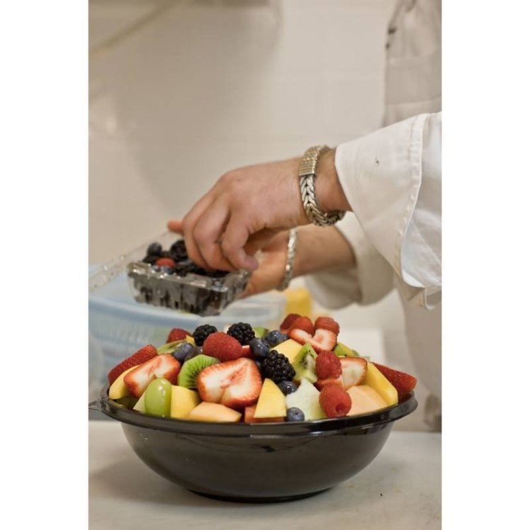 SABERT BLACK 80OZ ROUND BOWL