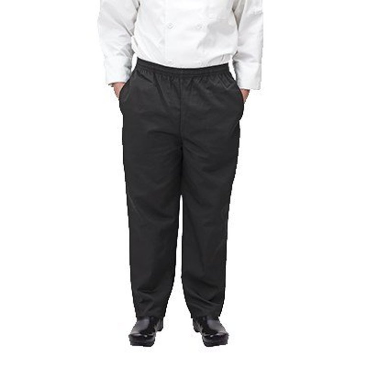 WINCO 65/35 BLACK SMALL RELAXED FIT POLY COTTON CHEF PANTS