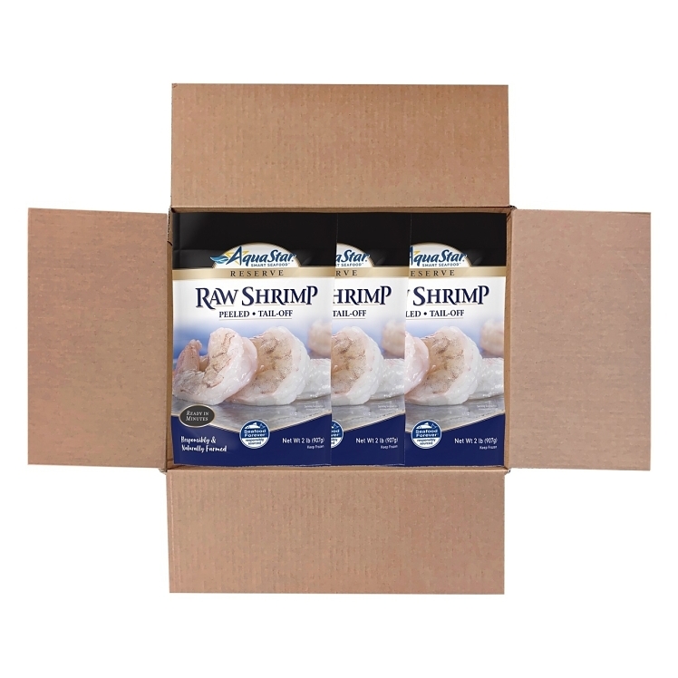 AQUA STAR PEELED TAIL-OFF WHITE SHRIMP 31-40 LB