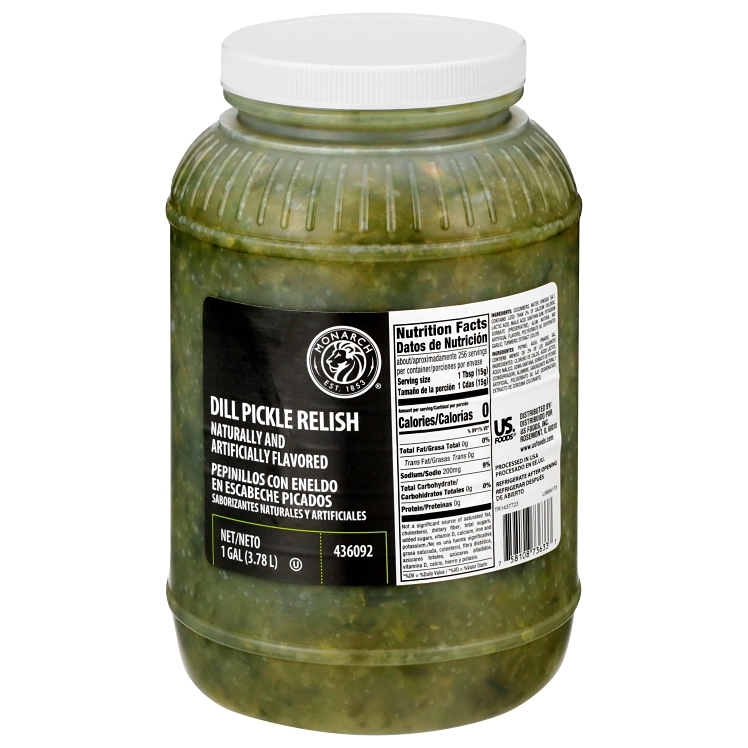 MONARCH DILL PICKLE RELISH PLASTIC JAR SHELF