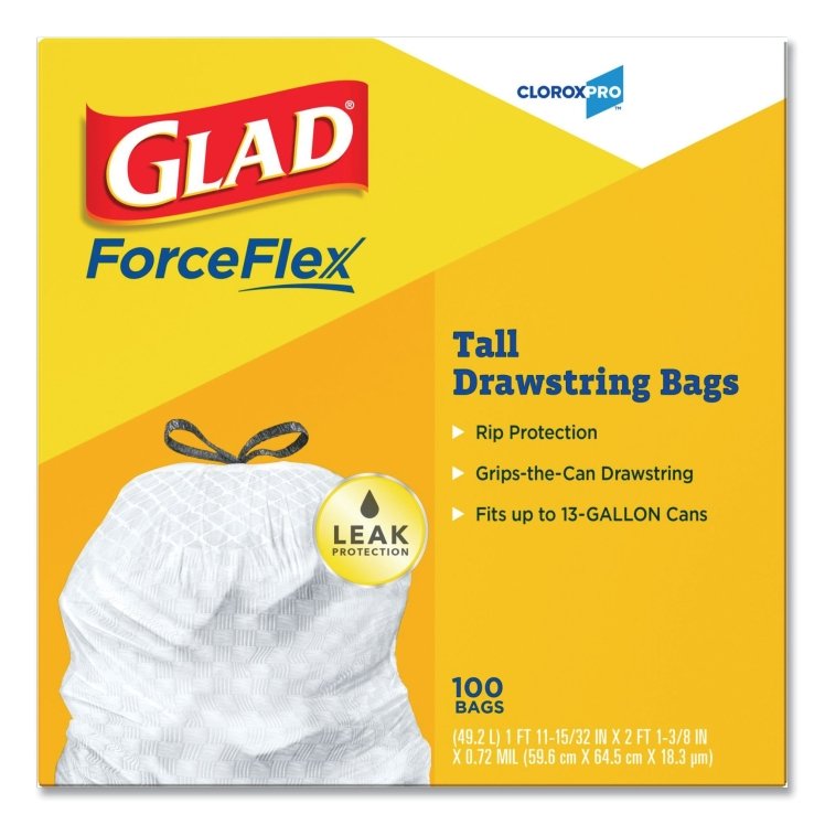 GLAD KITCHEN DRAWSTRING BAGS 13 GAL CAN LINER
