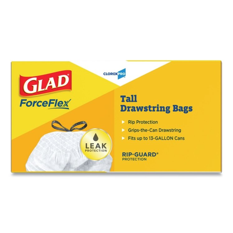 GLAD KITCHEN DRAWSTRING BAGS 13 GAL CAN LINER