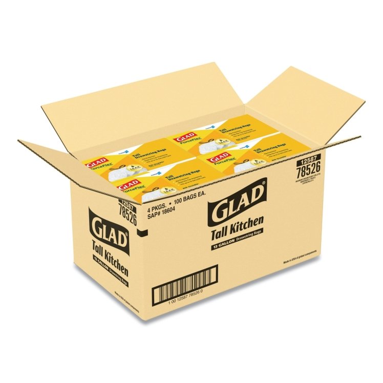 GLAD KITCHEN DRAWSTRING BAGS 13 GAL CAN LINER