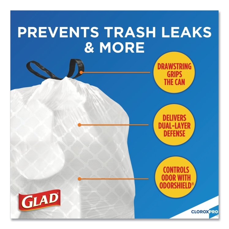 GLAD KITCHEN DRAWSTRING BAGS 13 GAL CAN LINER