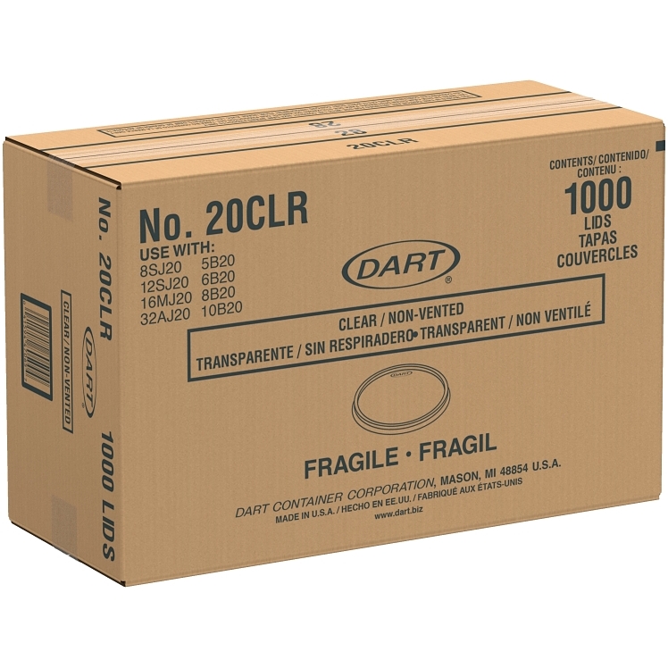 DART CLEAR PLASTIC NON VENTED COVER FOR 8-32 OZ CONTAINER