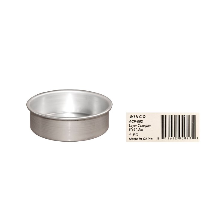 Winco Cake Pan 6x2 Aluminum