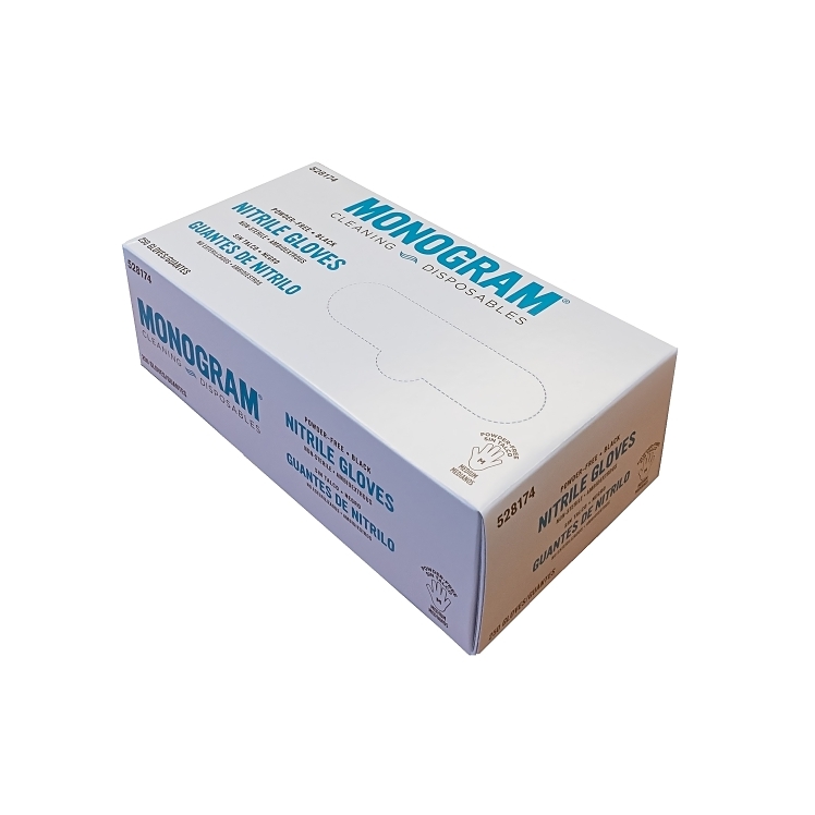MONOGRAM BLACK AMBIDEXTROUS POWDER-FREE MEDIUM NITRILE GLOVE