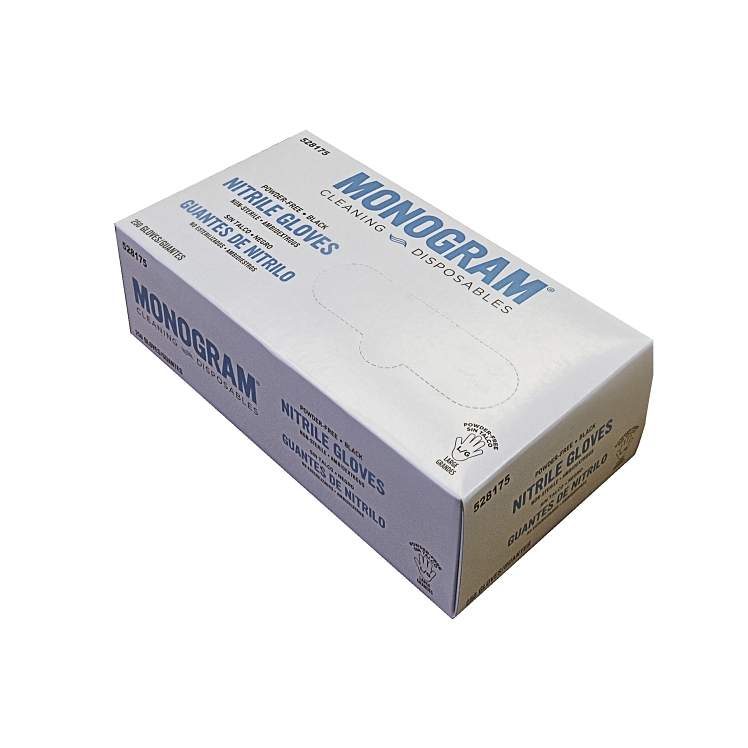 MONOGRAM LARGE POWDER FREE BLACK NITRILE GLOVES