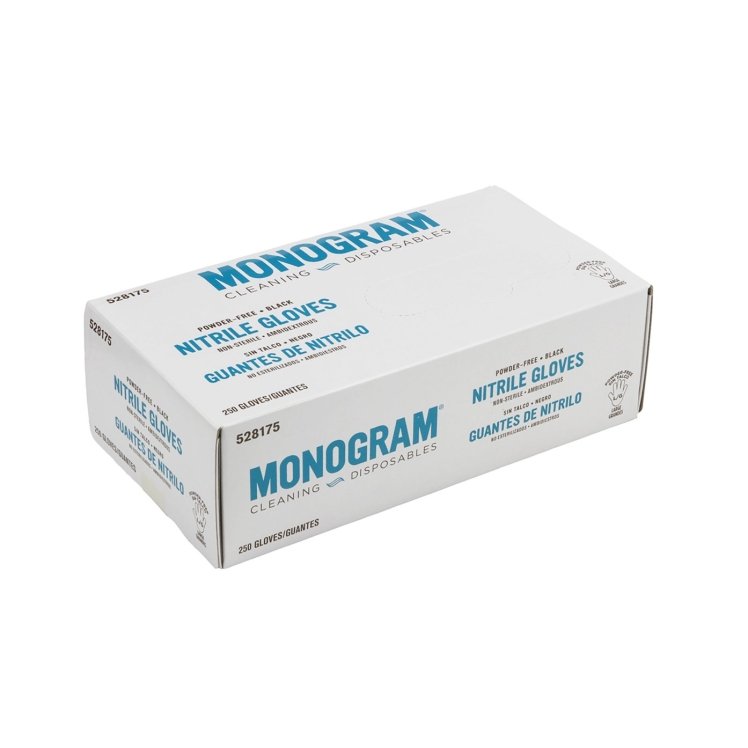 MONOGRAM LARGE POWDER FREE BLACK NITRILE GLOVES