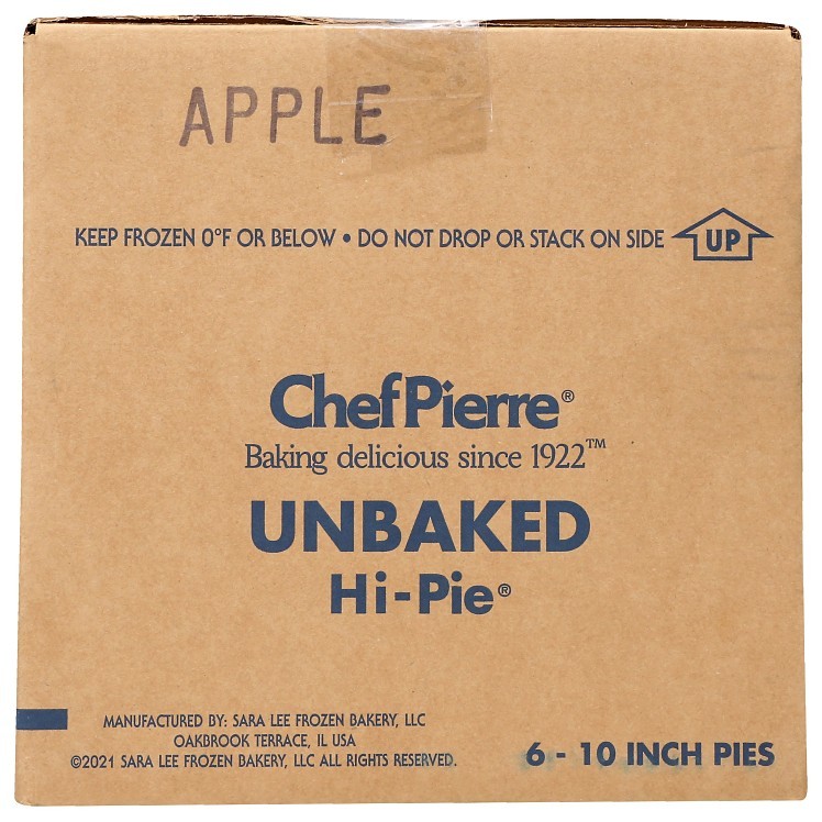 CHEF PIERRE APPLE PIE 10 INCHES DEEP DISH UNBAKED