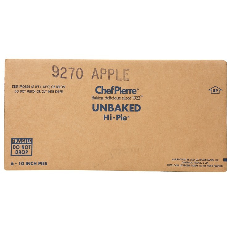 CHEF PIERRE APPLE PIE 10 INCHES DEEP DISH UNBAKED