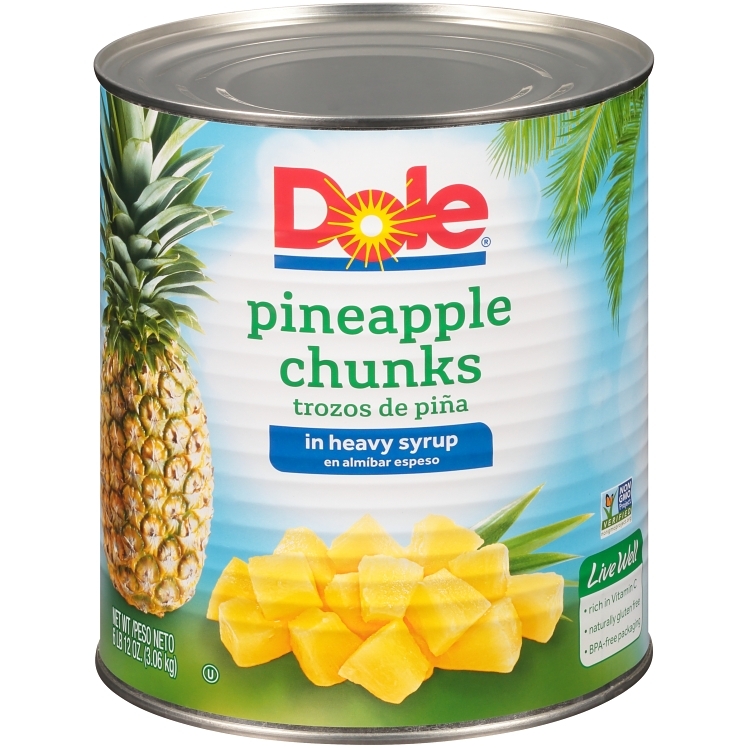 DOLE PINEAPPLE CHUNK IN HEAVY SYRUP FANCY CANNED
