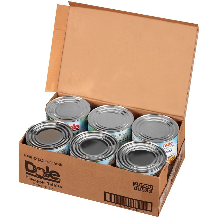 DOLE PINEAPPLE TIDBIT IN HEAVY SYRUP CANNED