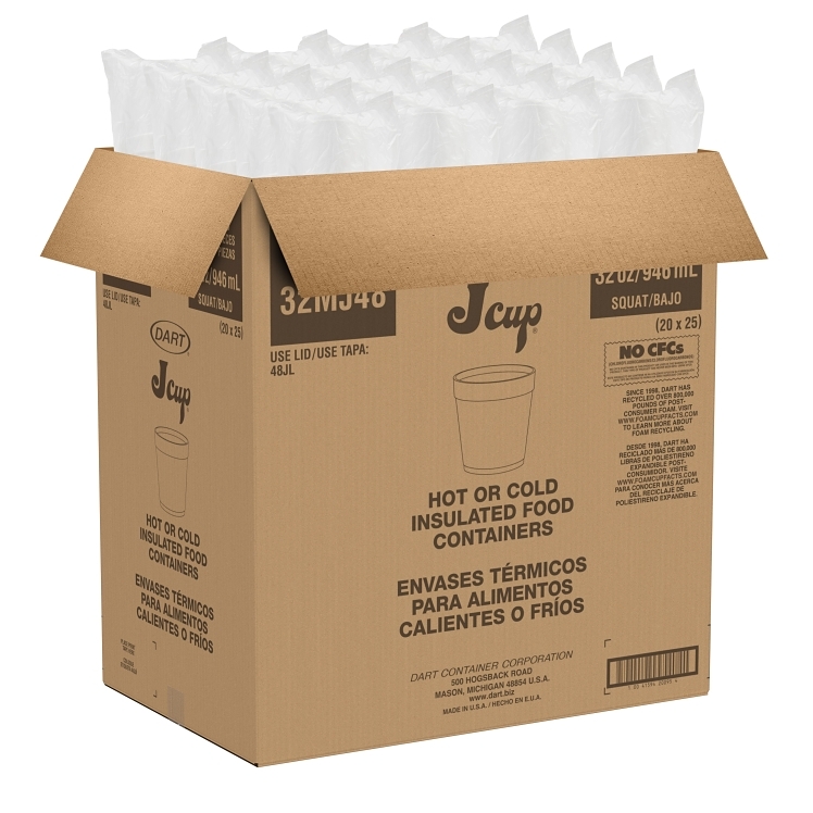 DART 32 OZ SQUAT FOAM FOOD CONTAINER