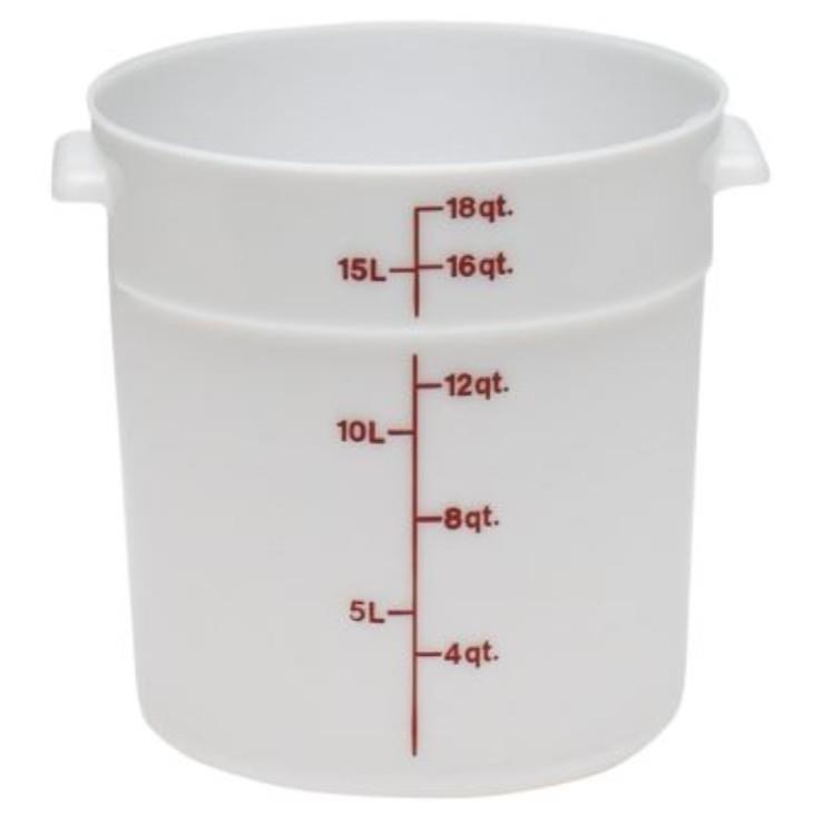 Cambro 18 Quart White Plyethylene Food Storage Container Round