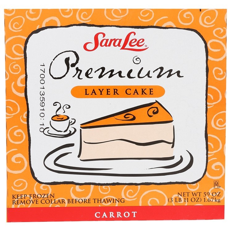 SARA LEE LAYERED CARROT CAKE ICED 9 INCH UNSLICED