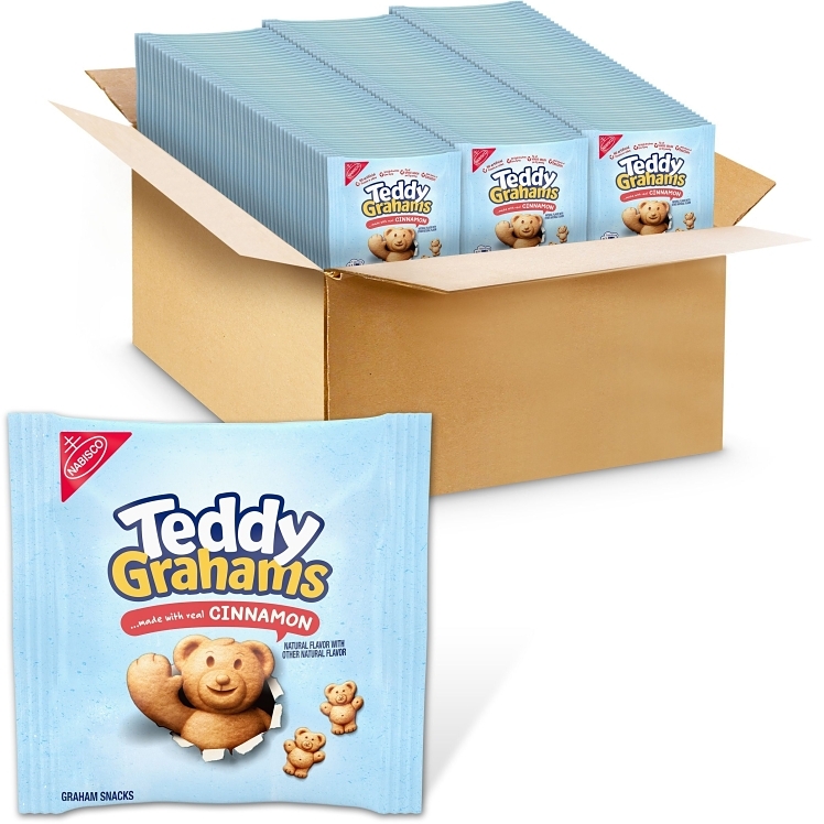 TEDDY GRAHAMS CRACKER GRAHAM CINNA BEAR SHAPED SINGLE SERVE