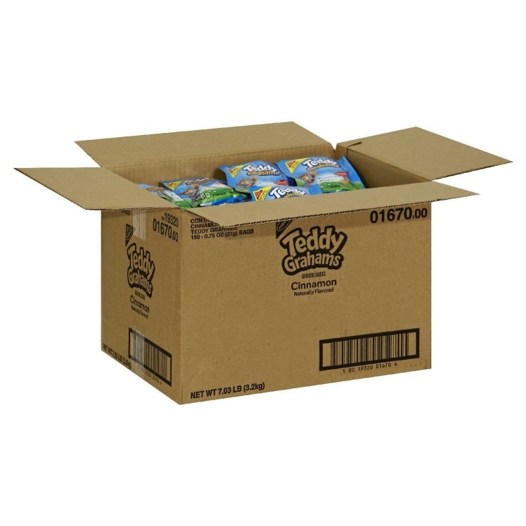 TEDDY GRAHAMS CRACKER GRAHAM CINNA BEAR SHAPED SINGLE SERVE