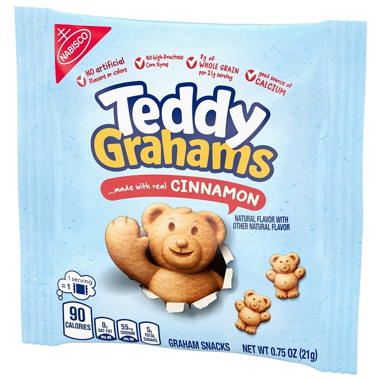 TEDDY GRAHAMS CRACKER GRAHAM CINNA BEAR SHAPED SINGLE SERVE