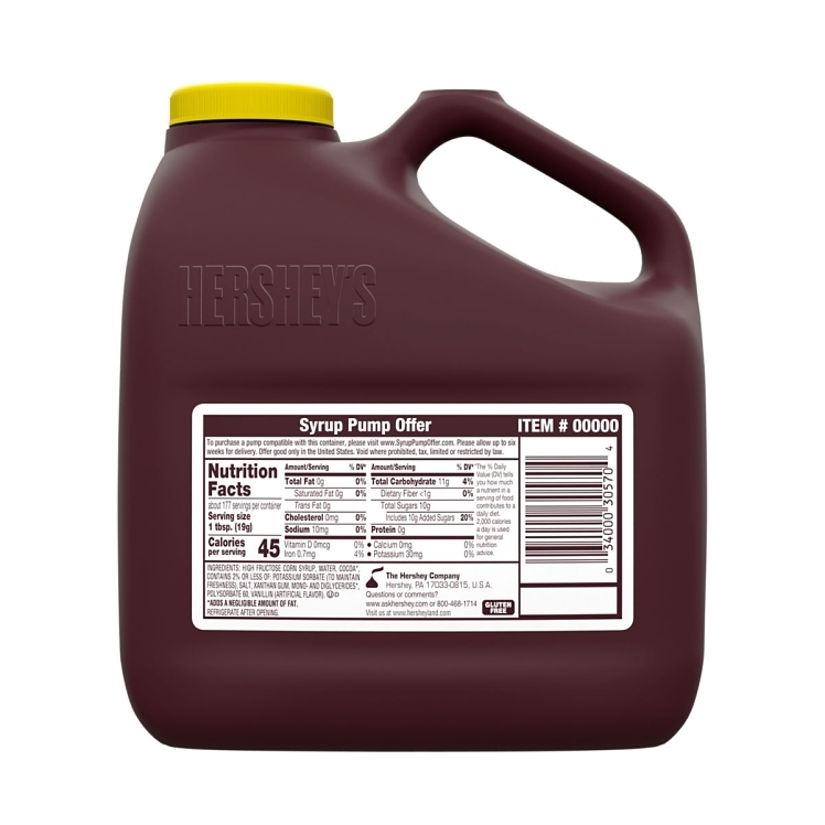 HERSHEY'S CHOCOLATE SYRUP JUG
