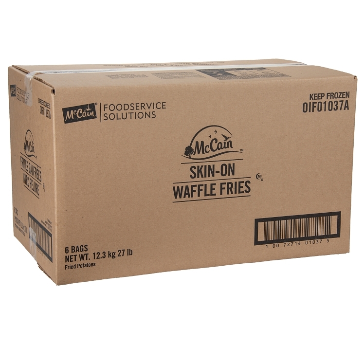 MCCAIN SKIN ON WAFFLE FRIES FROZEN 6/4.5LB