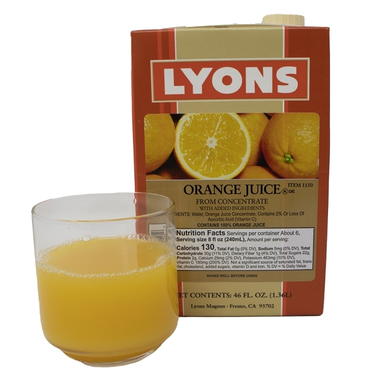 LYONS MAGNUS READY TO SERVE 100% ORANGE JUICE