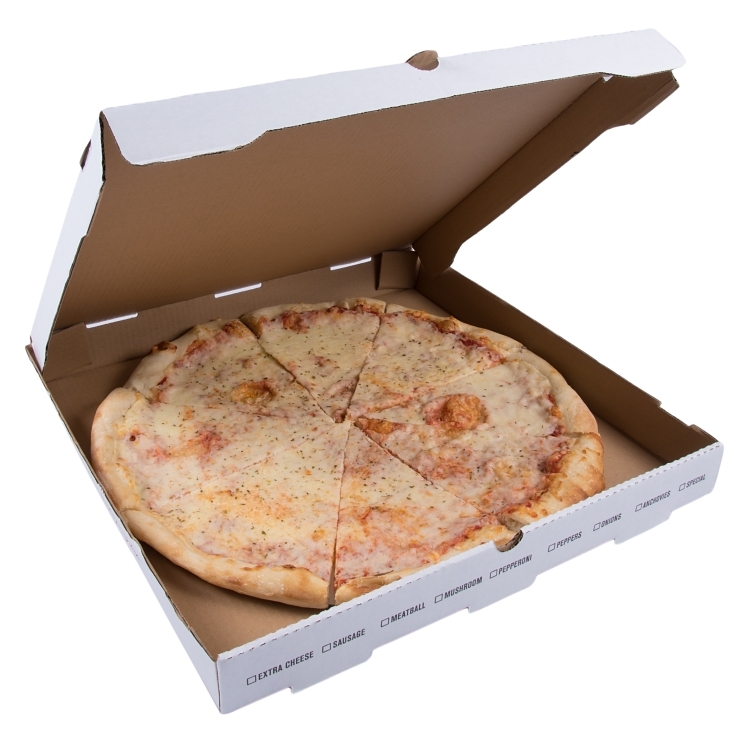 MONOGRAM BOX, PIZZA 18 B FLUTE WITH KRAFT CAFITLN