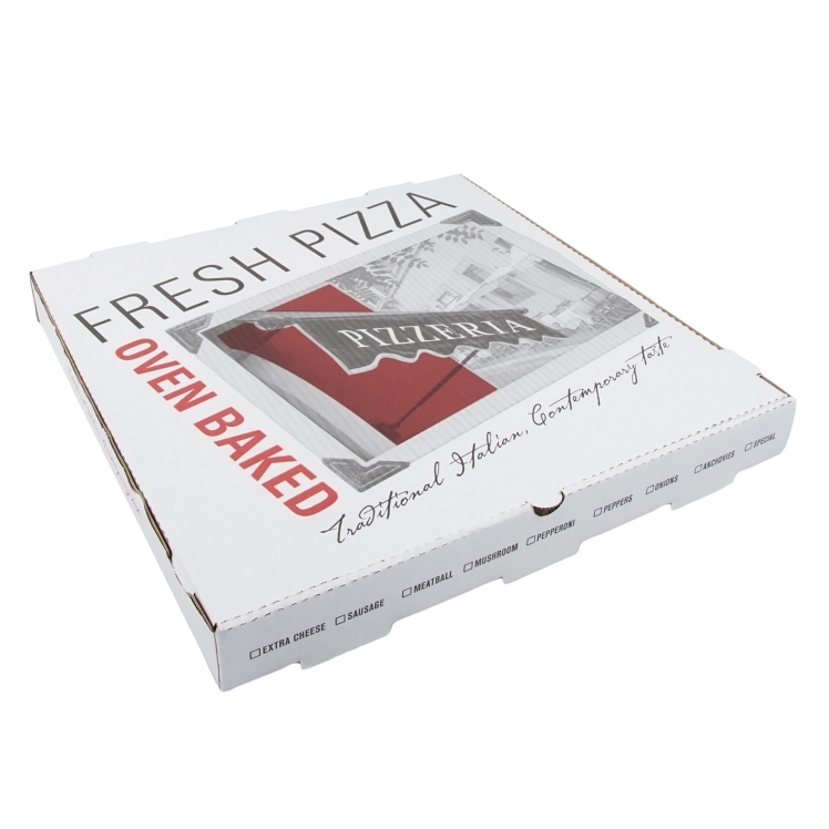 MONOGRAM BOX, PIZZA 18 B FLUTE WITH KRAFT CAFITLN