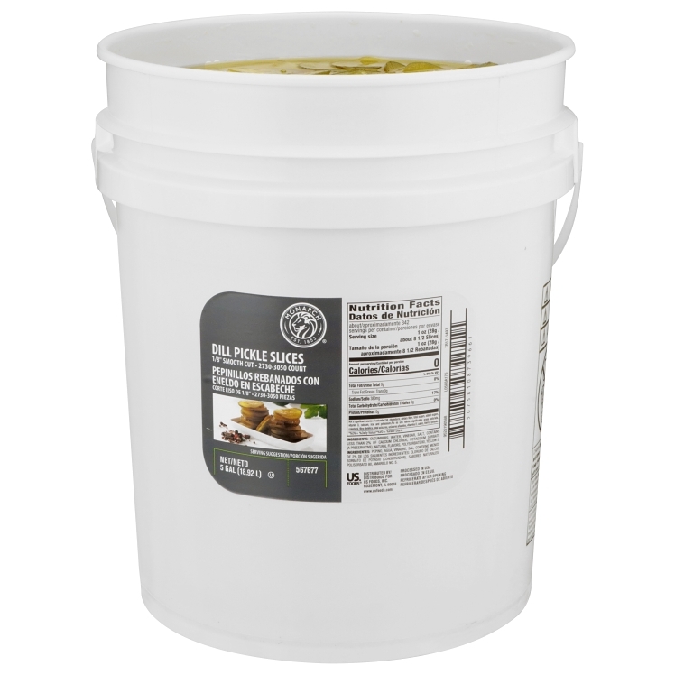 MONARCH 1/8 SMOOTH CUT DILL PICKLE CHIP 2730-3050 COUNT