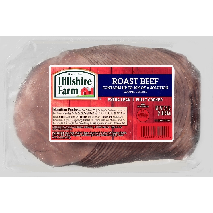 HILLSHIRE/TYSON SLICED INSIDE ROUND ROAST BEEF MEDIUM RARE