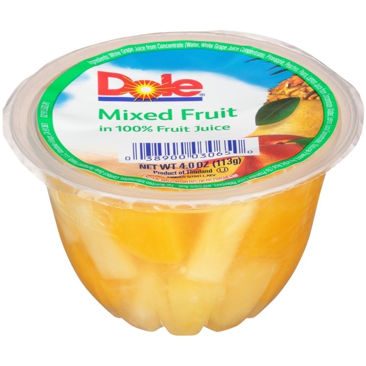 DOLE FRUIT MIX, BITE IN JUICE SHELF STABLE PLASTIC