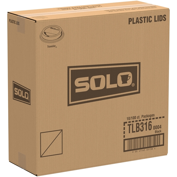 SOLO DART BLACK HOT CUP LID FOR 12-24 OZ CUPS