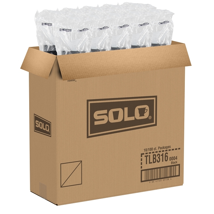 SOLO DART BLACK HOT CUP LID FOR 12-24 OZ CUPS