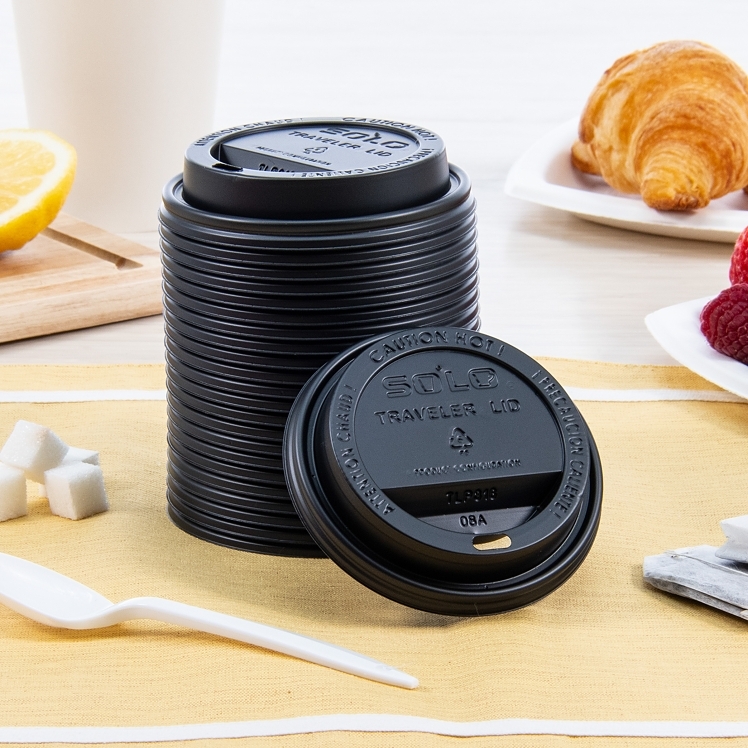 SOLO DART BLACK HOT CUP LID FOR 12-24 OZ CUPS