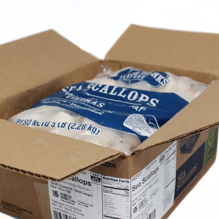 Domestic Dry Sea Scallops (30-40 pc./Lb)